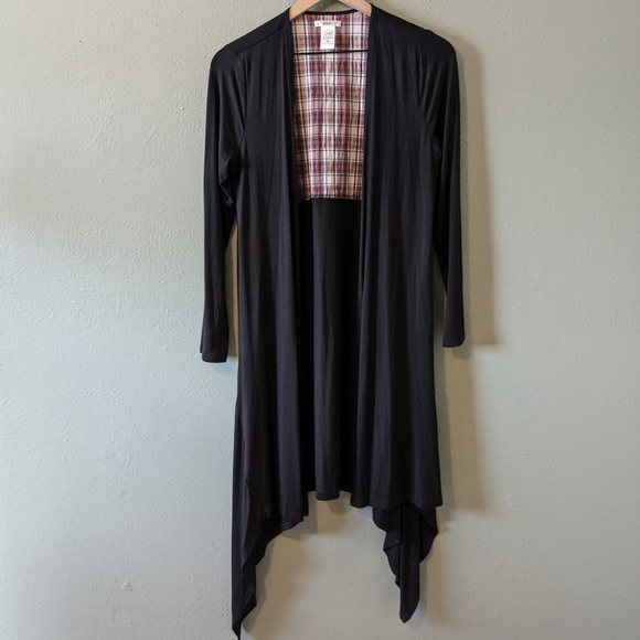 Elsey Black Waterfall Open Front Cardigan Size M - Picture 1 of 6